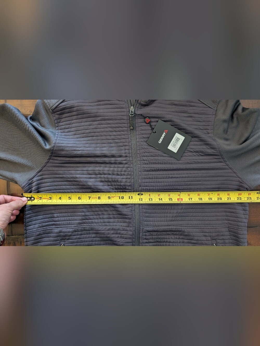 NEW! Gerry Men's Charcoal Slate Gray Full Zip Quilted Ribbed Hoodie Size XL NWT - Picture 5 of 15